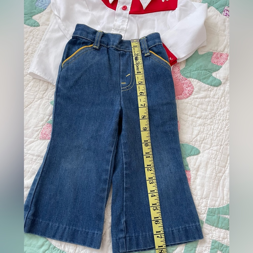 Vintage Little Levis flare denim jeans outfit red tab - Picture 10 of 12